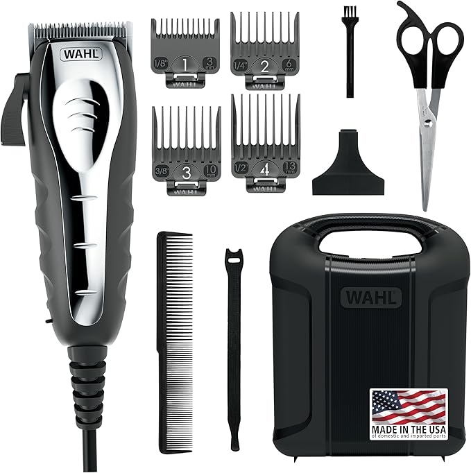 Wahl USA Quiet Pro Corded Dog Clippers for Grooming - Heavy Duty Compact Electric Dog Grooming Kit Hair Clippers for Dogs Cats Pets- Model 9181-Mewly Pet