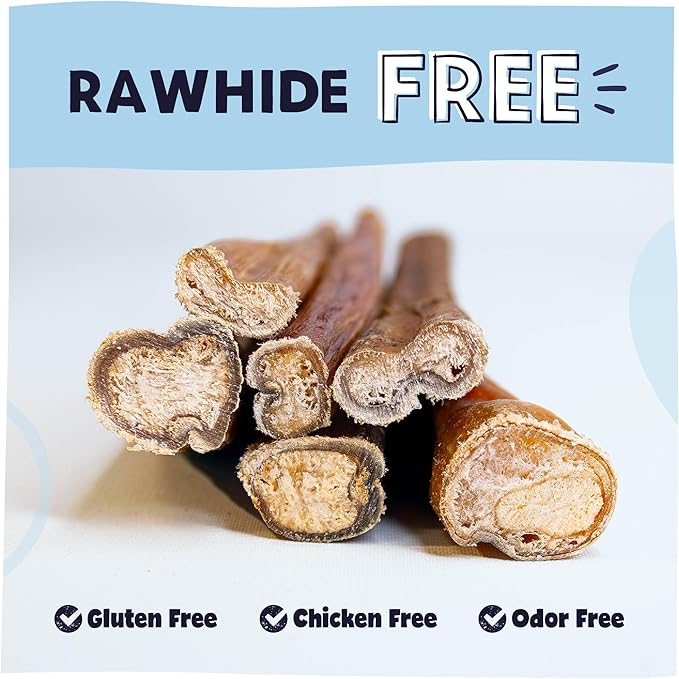 Pawstruck All-Natural 7" Bully Sticks for Dogs - Long Lasting, Rawhide-Free, Low Odor & Grain-Free Dental Chew Treat - Healthy Single Ingredient, 100% Real Beef - 1 lb Bag-Mewly Pet