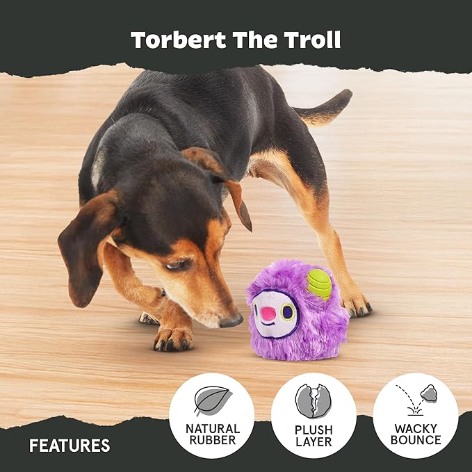 Barkbox Torbert The Troll Dog Toy for Small Dogs – Natural Rubber with Wacky Bounce – Perfect for Aggressive Chewers and Long-Lasting Playtime-Mewly Pet