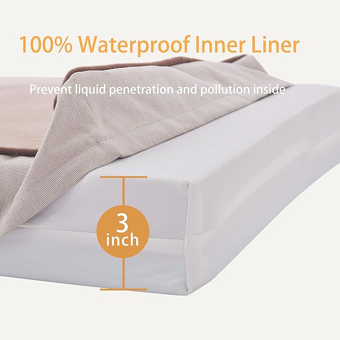 Orthopedic Memory Foam Dog Bed, Cooling Dog Beds for Medium/Large Dogs -Waterproof Pet Bed for Crate with Removable Washable Cover (M(29inch,45Lbs))-Mewly Pet