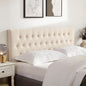 Tufted Upholstered Headboard King Size, Solid Wood Head Board with Durable Metal Legs, Adjustable Height Bed headboard from 37” to 51” Fabric Headboard in Modern Button Design, Beige