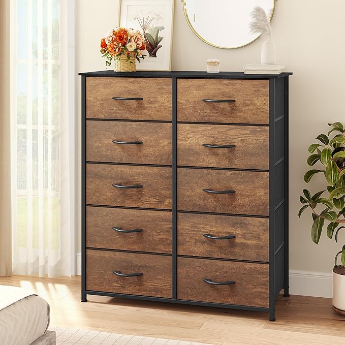 YITAHOME 10 Drawer Dresser - Fabric Storage Tower, Organizer Unit for Bedroom, Living Room, Hallway, Closets