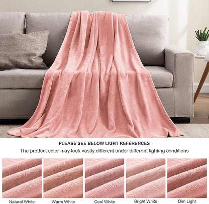 BEDELITE Fleece Blanket Twin Size Pink Throw Blankets for Couch & Bed, Luxury Plush Cozy Fuzzy Blanket 60x80 inches, Super Soft Warm Lightweight Throw Blanket for Travel Camping