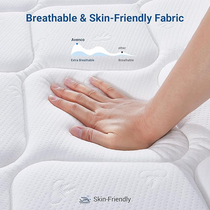 Avenco Full Mattress, 12 inch Full Size Mattress with Smarts™ Coil Individual Pocket Spring for Silent Sleep and Strong Edge Support, CertiPUR-US Certified Mattresses in a Box