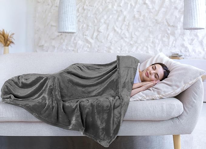 Utopia Bedding Fleece Blanket Throw Size Grey 300GSM Luxury Anti-Static Fuzzy Soft Microfiber Blanket for Couch, Sofa and Bed (60x50 Inch)