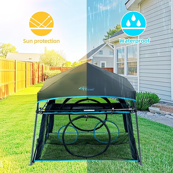 Cat Enclosure and Cat Tower Tent with Two Styles of canopiesfor Indoor and Outdoor,X-Large Outdoor Catio, Cat Tent,Portable and Foldable,Two Doors Design can Assemble More Shapes (Patented)-Mewly Pet