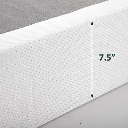 ZINUS 7.5 Inch Box Spring with Cover, No Assembly Mattress Foundation, Sturdy Metal Structure, Queen, White
