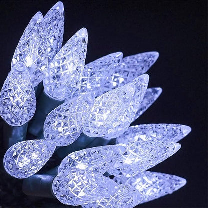 Twinkle Star C6 Christmas String Lights, 50 LED 17ft Battery Operated Fairy Lights with 8 Lighting Modes, Indoor Outdoor Waterproof Lights for Patio Garden Party Wedding X-mas Decoration, Cool White