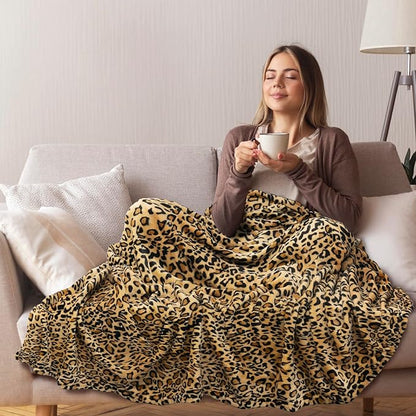 PAVILIA Cheetah Fleece Throw Blanket | Cheetah Leopard Animal Print Flannel Blanket for Twin Bed | Soft Velvet Lightweight Microfiber Blanket for Bed Couch Sofa | 60x80 Inches