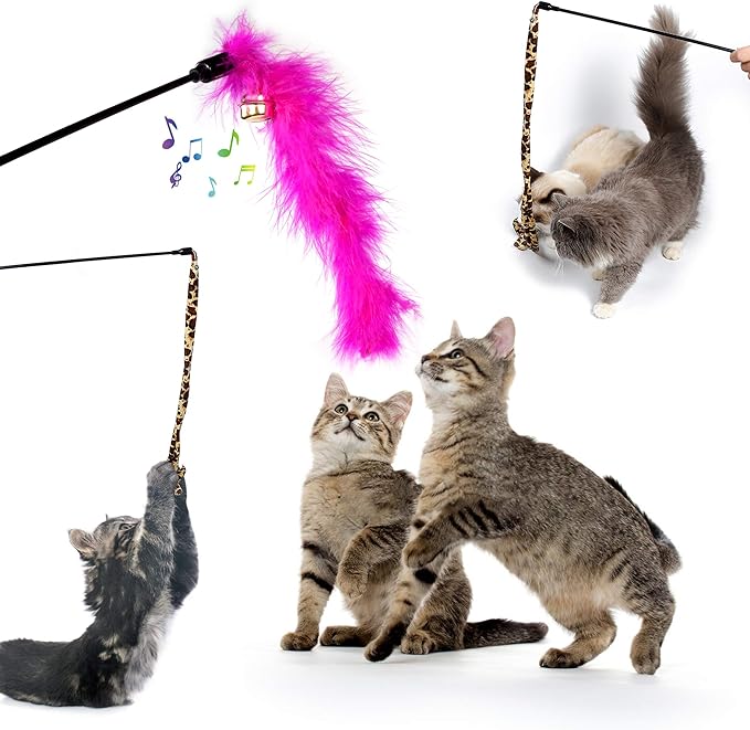 AILUKI 35 PCS Cat Toys Kitten Toys Assortments,Variety Catnip Toy Set Including 2 Way Tunnel,Cat Feather Teaser,Catnip Fish,Mice,Colorful Balls and Bells for Cat,Puppy,Kitty-Mewly Pet