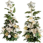 Ling's moment 41" Tall Free Standing Artificial Flowers Arrangements 2 pcs Wedding Arch Altar Stage Decorations Champagne Christmas for Ceremony Reception Rose Floral Party Outdoor Centerpieces Decor