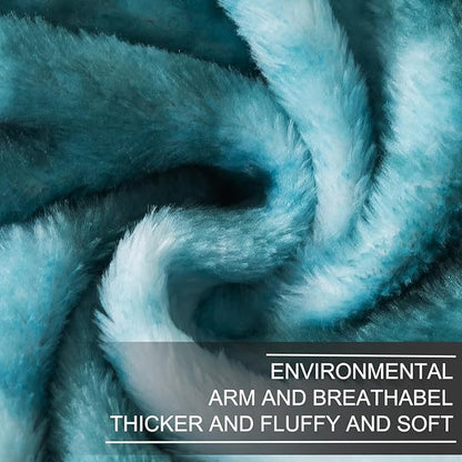 Richave Fuzzy Blanket King Size - Teal, Premium Lightweight Anti-Static, Plush and Furry Faux Fur, Reversible Blankets for King Calking Bed, 90x108 Inches,Teal