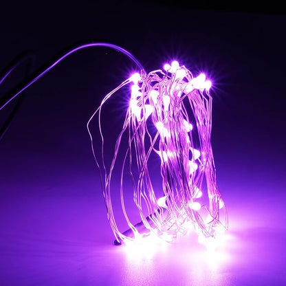 Karlling USB Plug in Fairy Lights,50 LED 16Ft Starry String Lights, USB Powered Romantic Lights for Valentine's Day, Bedroom, Wedding, Party(2Pack,Pink)