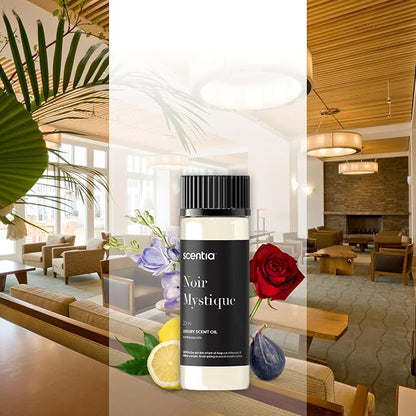 Scentia Noir Mystique – Hotel-Inspired Diffuser Oil, 20ml (0.67 fl oz) | Essential Oil Blend of Rose, Bergamot, Lemon & Musk | Luxury Aroma for Aromatherapy Diffusers & Humidifiers, Thanksgiving Gift