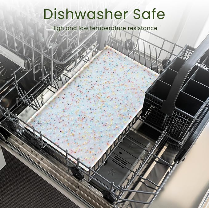 Ptlom Dog Food Mat Anti-Slip Dog Bowl Mats for Food and Water, Waterproof Pet Placemat Prevents Messy Spill to Floor, Silicone Puppy Feeding Tray for Small, Medium and Large Dogs Cats-Mewly Pet