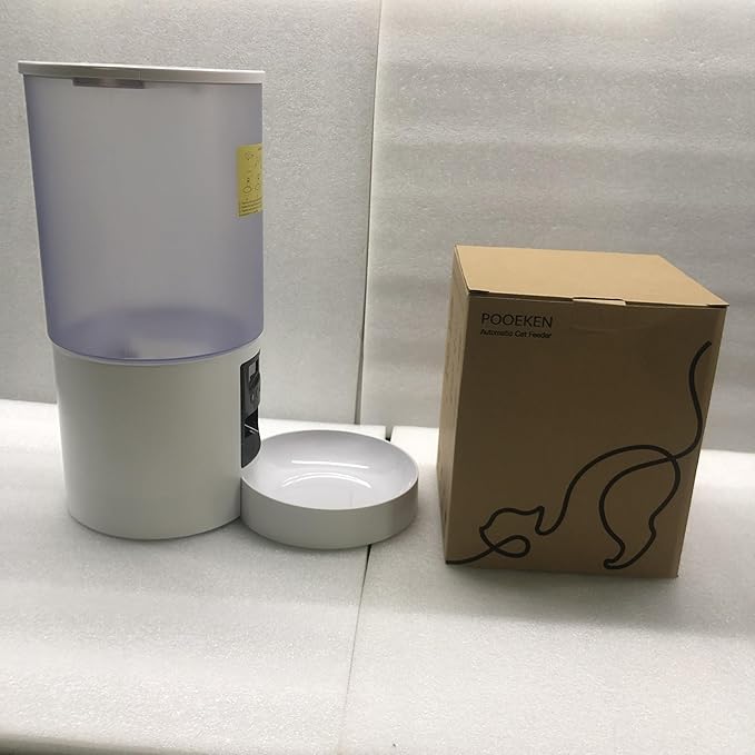 Automatic Cat Feeder Food Dispenser: 6L Timed Small Dog Dry Food Dispenser with 10s Voice - Distributeur Nourriture Chat Hund Programmable - Auto Pet Feeder with 1-6 Meals White-Mewly Pet