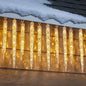 Minetom Icicle Lights Outdoor with Clips, 2 Pack Total 40ft 200 LED 40 Tubes Twinkling Ice Shape String Lights, Connectable Hanging Christmas Lights Plug in for Eave Holiday Outdoor, Warm White
