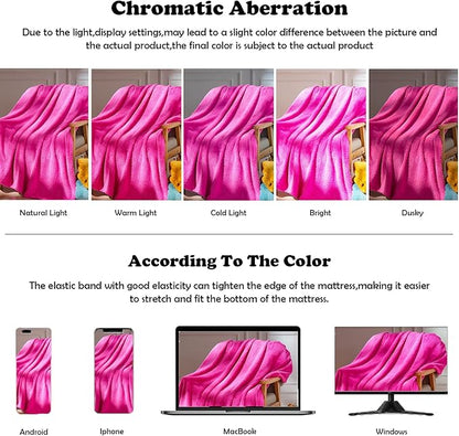 NEWCOSPLAY Super Soft Twin Blanket Hot Pink Premium Silky Flannel Fleece Leaves Pattern Lightweight Bed Blanket All Season Use (Hot Pink, Twin(60"x80"))