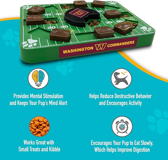 Pets First NFL Washington Commanders Puzzle Toy, Puzzle Treat Dog Toy, Interactive Dog Treat Toy, Dog Puzzle-Mewly Pet