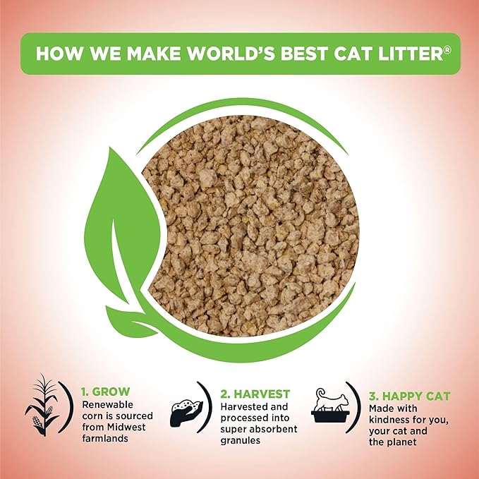 WORLD'S BEST CAT LITTER Poop Fighter Maximum Odor Defense, 15-Pounds - Natural Ingredients, Quick Clumping, Flushable, 99% Dust Free & Made in USA - Long-Lasting Odor Control & Easy Scooping-Mewly Pet