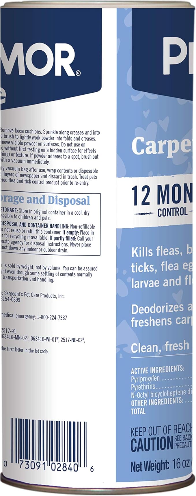 PETARMOR Home Carpet Powder for Fleas and Ticks, Protect Your Home From Fleas and Deodorizes Carpets, 16 Ounce-Mewly Pet
