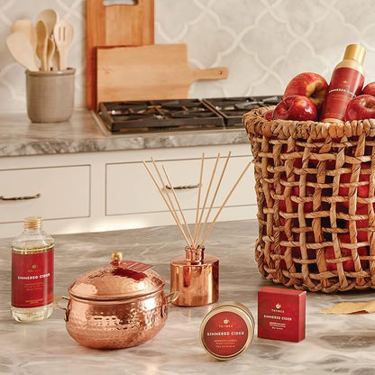 Thymes Petite Oil Reed Diffuser Set – Includes Reed Diffuser Sticks, Fragrance Oil, & Glass Bottle – Luxury Home Decor – Fall Decor – Fall Scents – Rose Gold (Simmered Cider, 4 fl oz)
