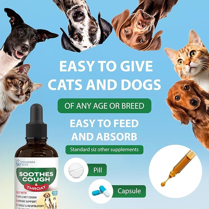 Kennel Cough Drops for Dogs & Cats Cough Relief Dry and Wet Pet Cough Allergy Relief - for Dogs of All Breeds & Sizes-Mewly Pet