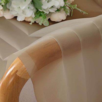 OWENIE Taupe Sheer Curtains 78 inches Long for Bedroom Living Room 2 Panels Set, Rod Pocket Solid Taupe Curtain, Soft Touch Elegant Voile Curtains & Drapes for Nursery, 42"x78", 2 Pcs