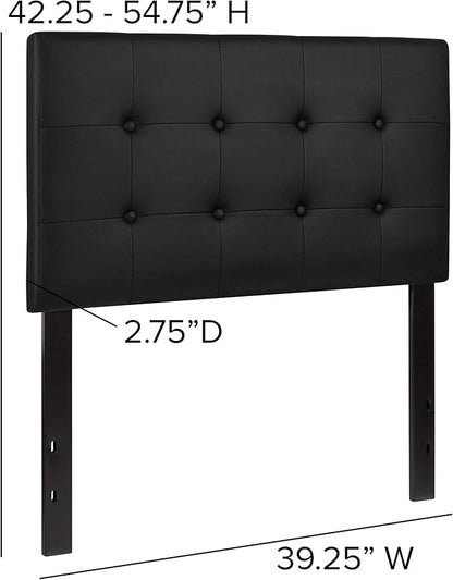 Flash Furniture Lennox Tufted Upholstered Twin Size Headboard in Black Vinyl