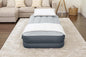 SleepLux Twin Air Mattress Supersoft Snugable Top Extra Durable Tough Guard with Built-in Pillow Raised 15" Airbed with Built in Pump + USB Charger Twin 15", Small, Grey