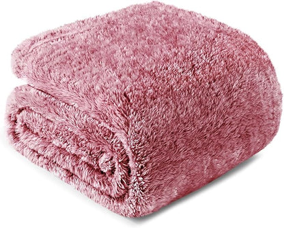 Exclusivo Mezcla Plush Fuzzy Fleece Throw Blanket Extra Large, Super Soft, Fluffy and Warm Blankets for Couch, Bed, Suitable for All Seasons (50x70 Inches, Mixed Deep Red)