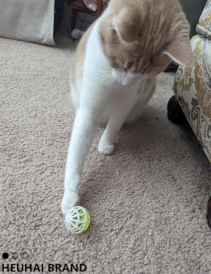 10-Pack Cat Toy Balls with Bell for All Cats, Playtime Paradise (1.5'' - 2.3'', Cat Toys Mega Set)-Mewly Pet
