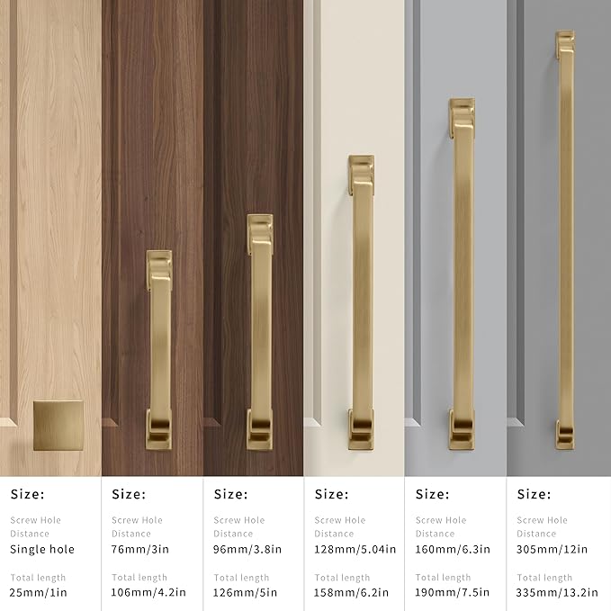 khtumeware 10 Pack 6-1/4 Inch Cabinet Handles - Champagne Bronze Cabinet Pulls & Warm Brass Drawer Pulls