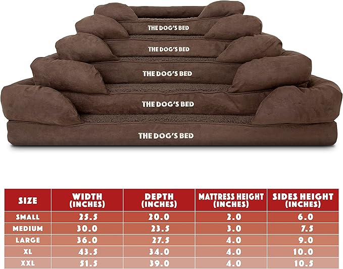 The Dog’s Bed Orthopedic Dog Bed Medium Brown Plush 25.5x20, Premium Memory Foam, Pain Relief: Arthritis, Hip & Elbow Dysplasia, Post Surgery, Lameness, Veterinary Approved, Waterproof Washable Cover-Mewly Pet