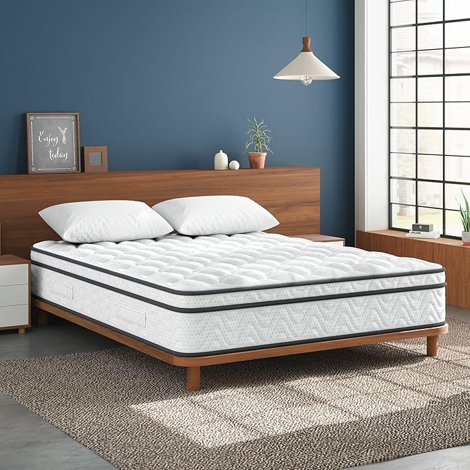 Vesgantti Mattress Twin XL 9 Inch, Fiberglass-Free | Cool Sleep Hybrid Mattress in a Box - Memory Foam & Pocket Springs, Ergonomic Design, Pressure Relief, Medium Firm Feel, 39"*80"*9