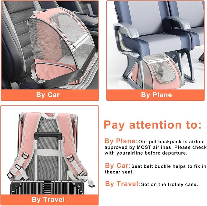 Texsens Innovative Traveler Bubble Backpack Pet Carriers with Upgraded Breathable & Expandable Tent for Cats and Dogs-Mewly Pet