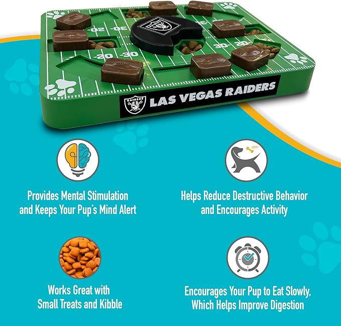 Pets First NFL LAS Vegas Raiders Puzzle Toy, Puzzle Treat Dog Toy, Interactive Dog Treat Toy, Dog Puzzle-Mewly Pet