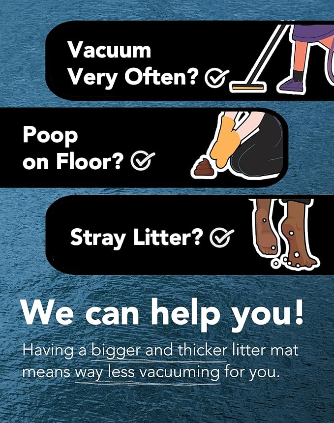 Lukamoo® Cute Cat Litter Mat (30’’x20’’), Large/L, for Kitty Litter & Cute Cat Litter Box, Litter Trapping Mat (Orange Tabby)-Mewly Pet