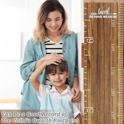 Eersida Growth Chart for Wall Kids Height Growth Chart Wooden Ruler Nursery Wall Decor Boys Girls Height Measurement Loved Beyond Measure for Room Hanging Decor(Novel Style)