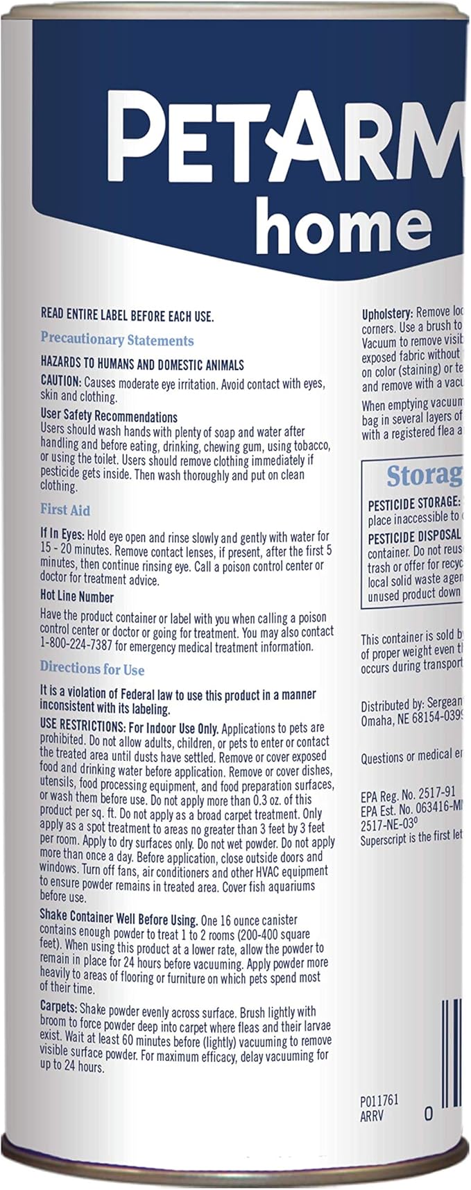 PETARMOR Home Carpet Powder for Fleas and Ticks, Protect Your Home From Fleas and Deodorizes Carpets, 16 Ounce-Mewly Pet