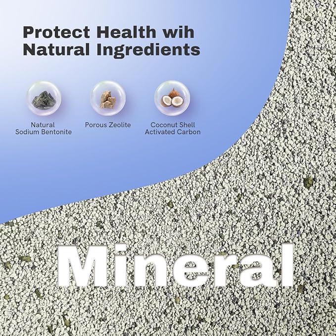 Clumping Cat Litter, Premium Bentonite Cat Litter Sodium-Based, Dust-Free, Strong Durability, Odor Control, Natural Mineral Formula Unscented Litter for RealScooper - 15 lb. Box-Mewly Pet