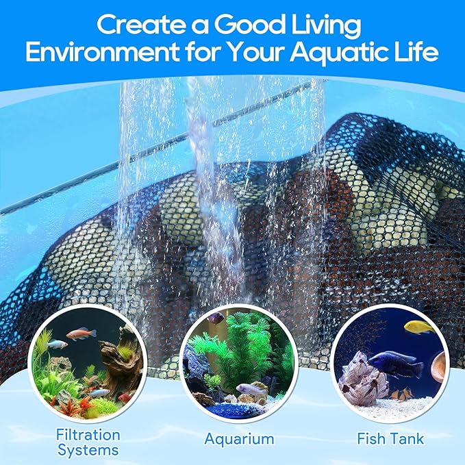 Aquarium Filter Media Bags for Aquarium with Zipper, Fine Mesh Bag Reusable Strong Polyester for Activated Carbon, Bio Filter Balls, Ceramic Rings, Filter Stones 10PCS 3.93" x 5.9"-Mewly Pet