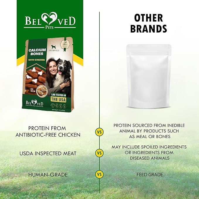 Beloved Pets Dog Treats, Calcium Bones Wrapped Chicken & Rawhide Free Chew 11Oz - Pet Healthy Dried Snacks & Grain Free Meat - Bulk Best Chews for Christmas, Training Small & Large Dogs - Made for USA-Mewly Pet