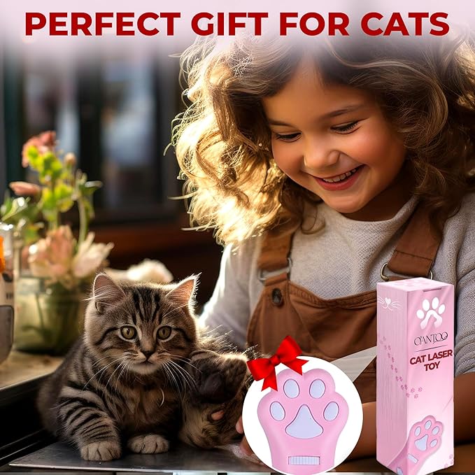 O'ANTOO Cat Toy - Dog Toy | Wall Image Projector | Indoor Interactive Cat Toy with 5 Different Designs | Ideal for Dog, Cat, Kitten, Puppy (Pink)-Mewly Pet