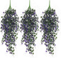Artificial Ivy Vines Fake Plants Artificial Hanging Plants Faux Hanging Ivy Leaves Artificial Plants UV Resistant Plant for Outdoor Terrace Garden Decoration Indoor Bathroom Wall Decor(Purple)