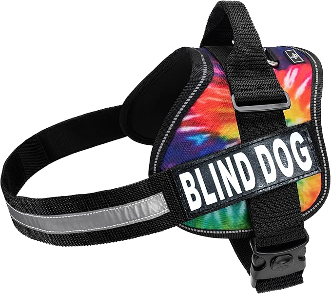 Doggie Stylz Blind Dog Harness No Pull No Escape Dog Vest for Blind Dogs Adjustable Vest with Handle Blind Dog Accessories and Patches for Training and Mobility-Mewly Pet