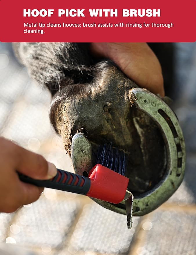 11PCS Horse Grooming Kit Curry Comb Sweat Scraper Horse Bathing Supplies Grooming Tools with Storage Bag Shadowberry-Mewly Pet