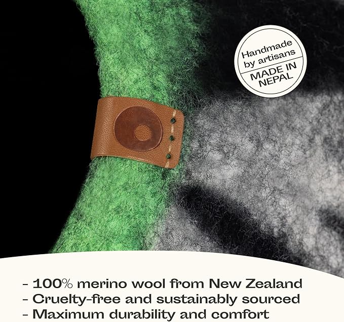 MEOWFIA Cat Cave – Premium Felt Cat Bed for Indoor Cats, Handmade 100% Merino Wool (Medium, Shining Tiger)-Mewly Pet