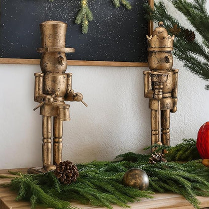 Mimorou 2 Pcs Nutcracker Candlestick Holder 10 Inch Christmas Candle Holder Vintage Nutcracker Soldier Decorations Retro Candlestick for Christmas Tabletop Centerpiece