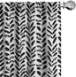 Ambesonne Black and White Window Curtains Pack of 2, Modern Grunge Botany Motif Monochrome Brush Paint Style Strokes, Lightweight Set with Rod Pocket, 4 Panels of - 28" x 84", White and Black